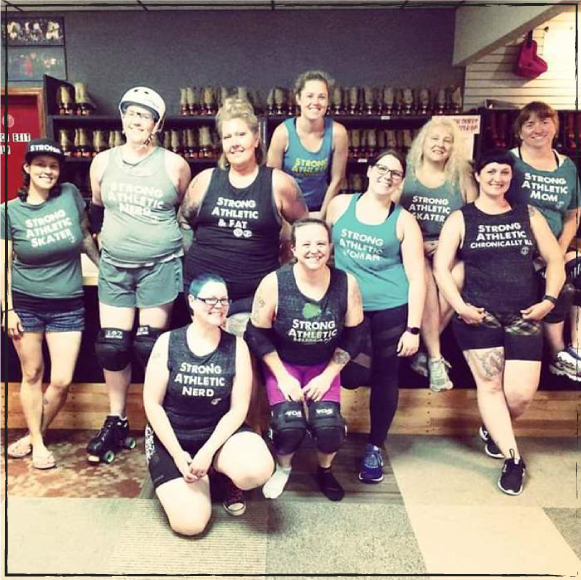 Portland Roller Derby League in their Strong Athletic Shirts